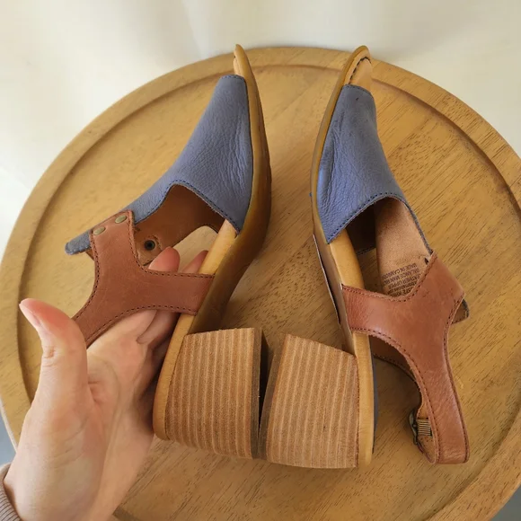 Born Women's Leather Blue Sandals - Picture 12 of 13